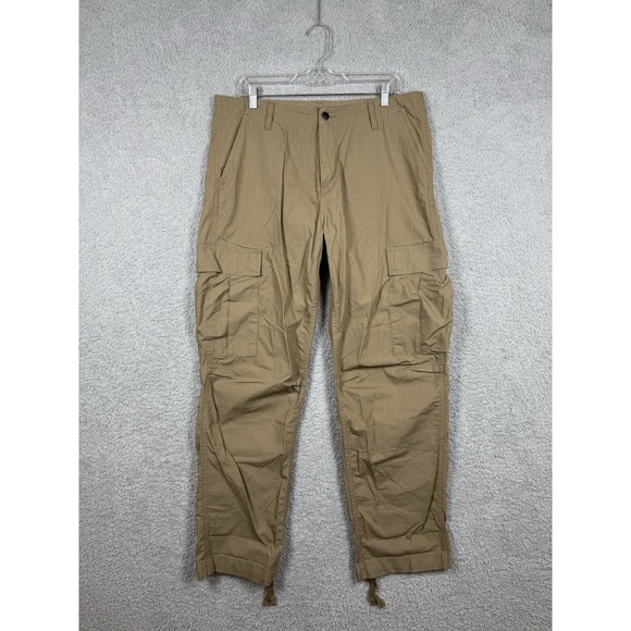 Carhartt Work In Progress WIP Regular Cargo Pant Khaki Beige Actual Size 36x32 - Picture 1 of 9